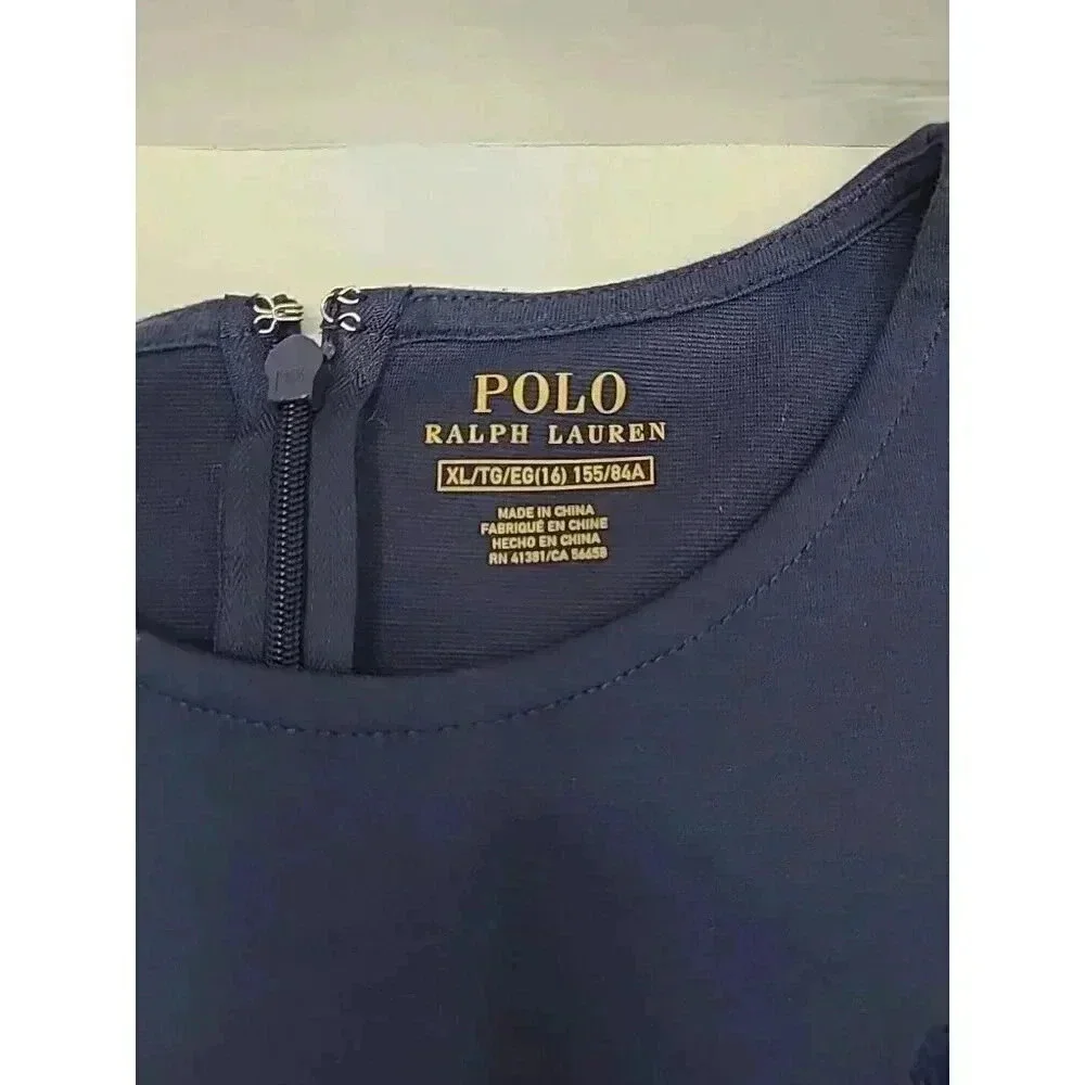Polo Ralph Lauren Dress Girls Size XL Navy Blue Uniform Private School